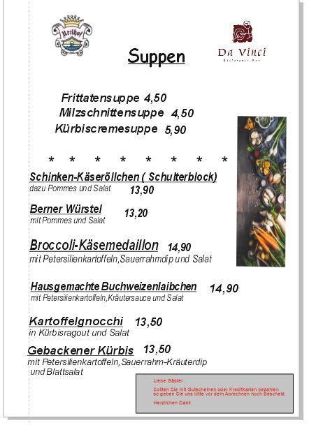 letzte Speisekarte 1